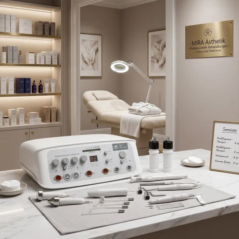 Kosmetik Multifunktionsgerät 6in1 – Ultraschall, Vakuum, Hochfrequenz | Utech F815.N im Behandlungszimmer