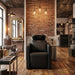 Friseurwaschbecken Peek Black im modernen Friseursalon mit ergonomischem Kippbecken