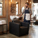 MUDI PEEK BLACK Friseurwaschbecken mit Kippwaschbecken im Friseursalon – ergonomisch, hochwertig.