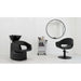 3x Friseurstuhl Glam - 1x Friseur Waschbecken Rolls Schwarz - Tiptop - Einrichtung