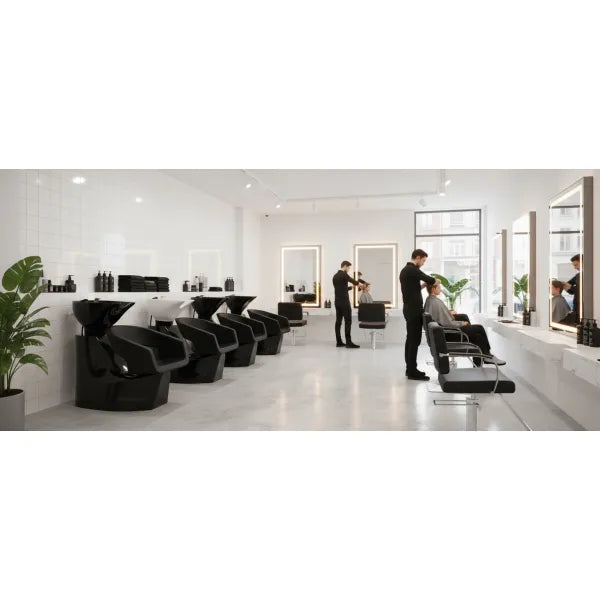 Friseur waschbecken in Schwarz, rückwärtswaschbecken Friseur Flipp - Tiptop - Einrichtung