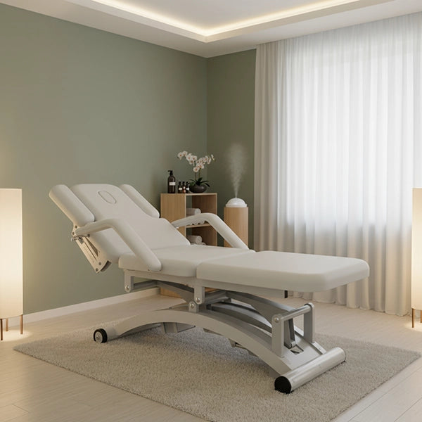 Elektrische Massageliege mit 3 Motoren, Armlehne, PU-Polsterung, Behandlungsliege für Physiotherapie, Cobal