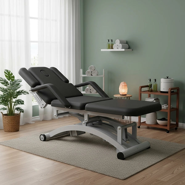 Elektrische Massageliege mit 3 Motoren, Armlehne, PU-Polsterung, Behandlungsliege für Physiotherapie, Cobal