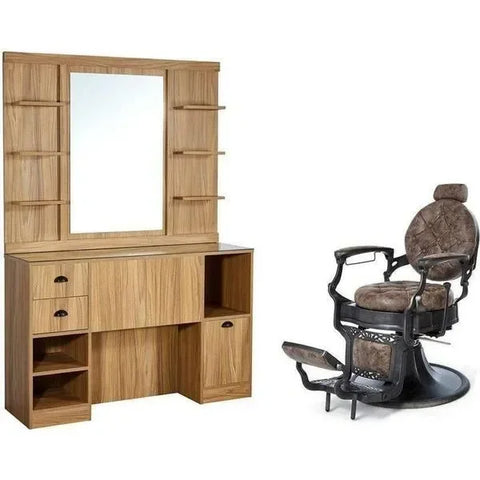 1x Friseur Bedienplatz Oke-bbr – 1x Barber stuhl Clint - Tiptop - Einrichtung