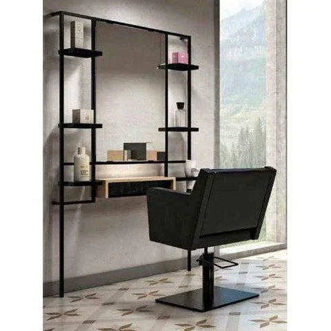 Friseur Bedienplatz mit modernem Design und LED-Beleuchtung, Friseurarbeitsplatz Pur - Tiptop - Einrichtung