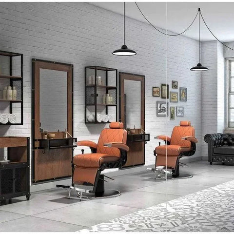 Friseur Bedienplatz mit poliertem Rand, Friseurarbeitsplatz Richard - Tiptop - Einrichtung