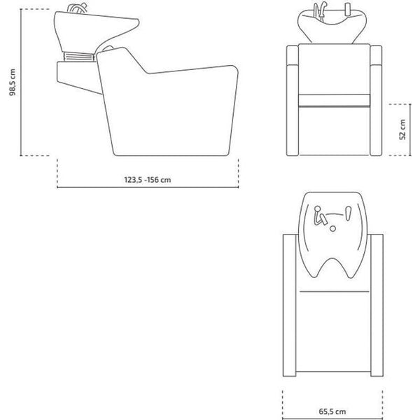 Friseur waschbecken, Rückwärtswaschbecken friseur, elektrische Fußstütze Yannik - Tiptop - Einrichtung