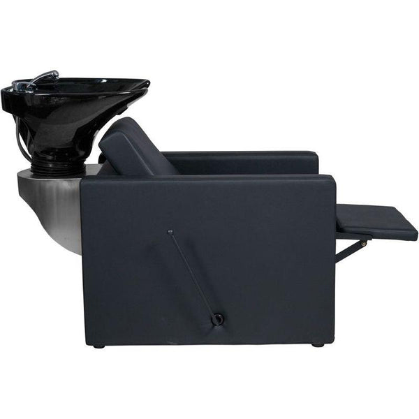 Friseur waschbecken, Rückwärtswaschbecken friseur Ripple-Plus mit manueller Fußstütze in Schwarz - Tiptop - Einrichtung