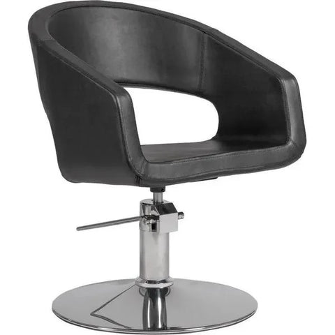 Friseurstuhl in eleganter Schwarz-Farbe, Luxuriöser Friseur stuhl Boho mit Runder Fuß - Tiptop - Einrichtung