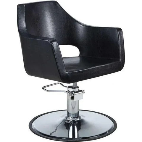 Friseurstuhl in Schwarz mit Avantgarde-Design, Luxuriöser Friseur stuhl Misty - Tiptop - Einrichtung
