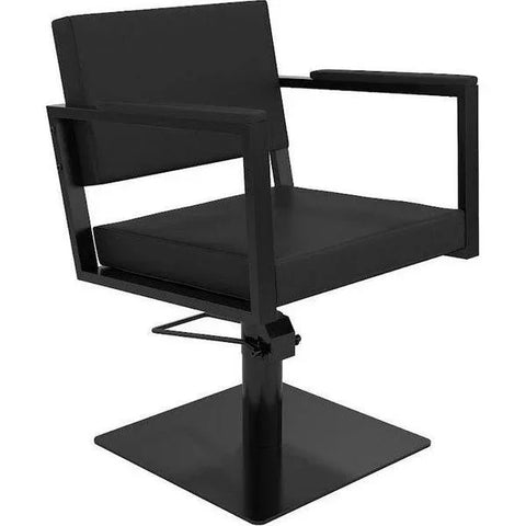 Friseurstuhl in Schwarz mit Massiver Eichenholz Armlehnen, Luxuriöser Friseur stuhl Ocean b-u - Tiptop - Einrichtung