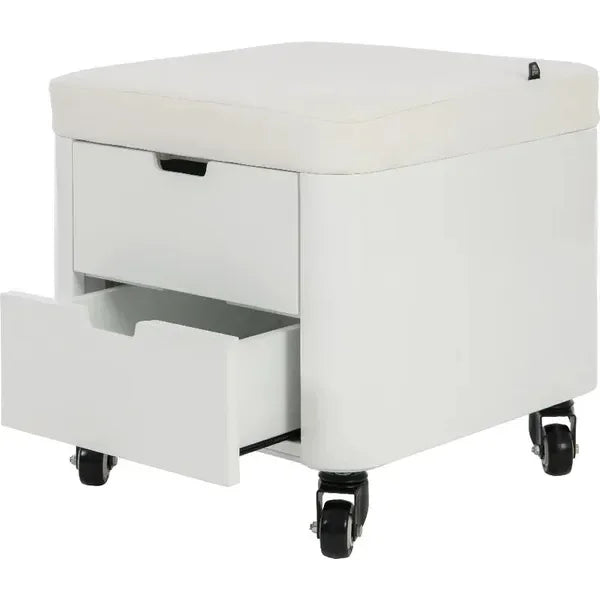 Fußpflege Hocker Gemütlich in Weiß