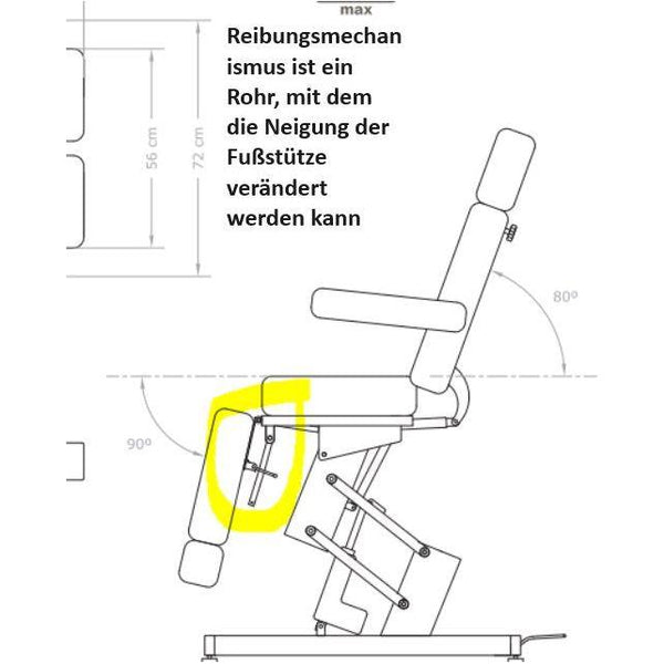 Fusspflegestuhl elektrisch mit 1 Motor Cefe in Weiß - Tiptop - Einrichtung