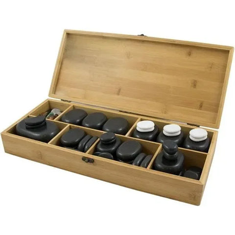 Hot Stone-Massagestein-Set mit 64 Teilen, inklusive Chakra-Steinen - Tiptop - Einrichtung