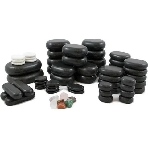 Hot Stone-Massagestein-Set mit 64 Teilen, inklusive Chakra-Steinen - Tiptop - Einrichtung