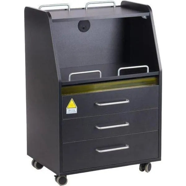 Kosmetikschrank BD-T601 in Schwarz mit UV-Sterilisator und gummierter Räder - Tiptop - Einrichtung