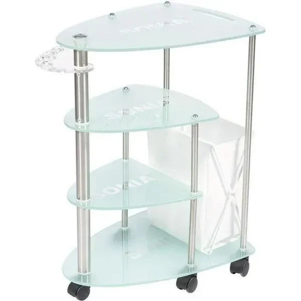 OUKANING Medizinischer Wagen – 2 Schubladen, 3 Ablagen, 50kg Traglast, 4 Rollen, ABS (grau)