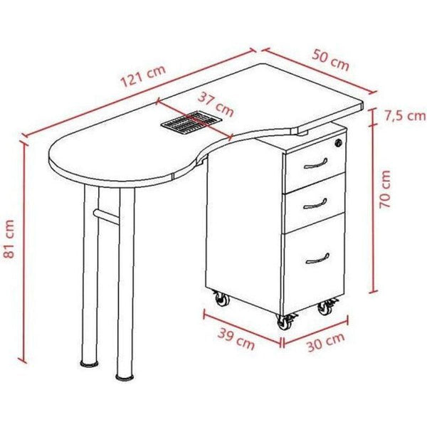 Maniküre Tisch – Nageltisch mit Absaugung Was in Weiß - Tiptop - Einrichtung