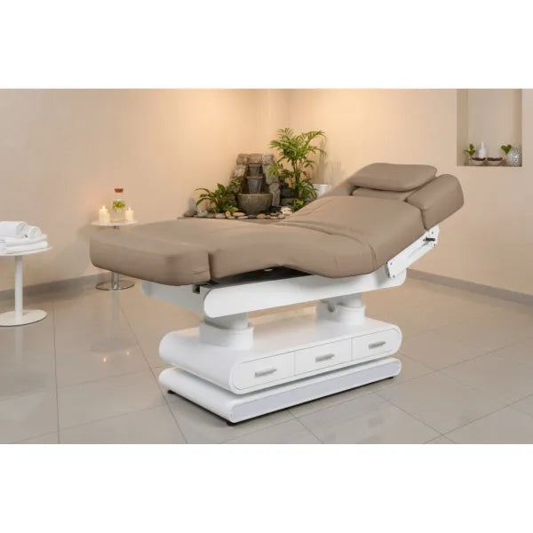 Elektrische Massageliege mit Heizfunktion, 4 Motoren, LED, verstellbare Rücken- und Beinlehnen, Kopfteil abnehmbar