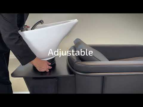  Friseurwaschbecken Hera - Schwarz, Ergonomischer Waschplatz mit Motorsteuerung - tiptop-einrichtung