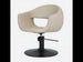 Friseurstuhl GLAM – cremefarbene Polsterung, Premium-Hydraulik, komfortabler Sitz, elegantes Salon-Design.