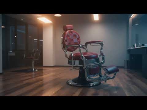 Barber stuhl in Silber-Rot, Herren Friseurstuhl Mack, Barbershop stuhl - Tiptop - Einrichtung