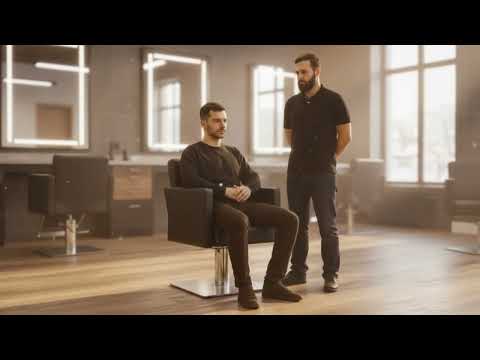 Friseur Waschbecken mit elektrischer Fußstütze, Friseurwaschbecken Anoc in Schwarz-weiß - Tiptop - Einrichtung