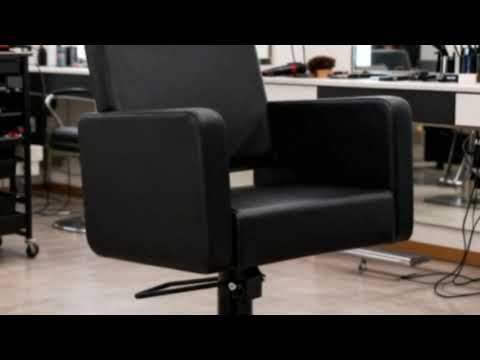 Friseurstuhl in eleganter Schwarz-Farbe, Luxuriöser Friseur stuhl Class E mit Kreuzfuß - Tiptop - Einrichtung