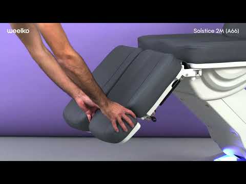 Hochwertiger Fußpflegestuhl elektrisch 2 Motoren, Pediküre stuhl, Podologiestuhl Solstice mit LED-Leuchten und Handbedienung.