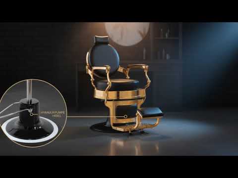 1x Vorwärtswaschbecken friseur Ban - 1x Barber stuhl Shor in Schwarz-Gold - Tiptop - Einrichtung
