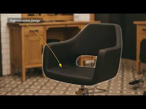 Friseurstuhl in eleganter Schwarz-Farbe, Luxuriöser Friseur stuhl Wedge - Tiptop - Einrichtung