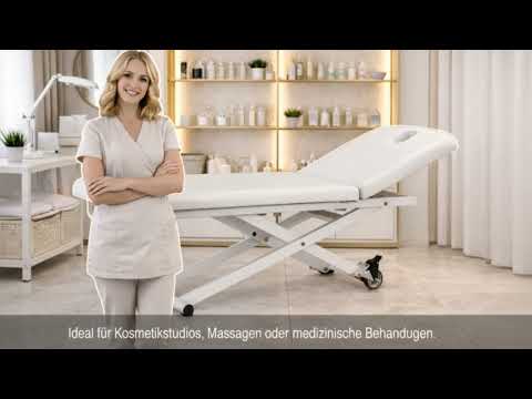 Elektrische Massageliege mit 1 Motor, Behandlungsliege in Weiß - Massagetisch Heka Profi-Massagebank - Tiptop - Einrichtung