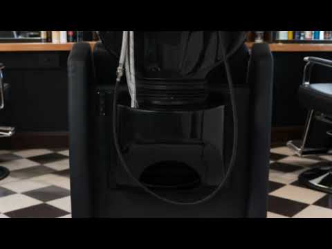 Friseur Waschbecken Wisp-roll mit elektrisch Fußstütze, Massagefunktion Friseurwaschbecken für entspannende Behandlungen.