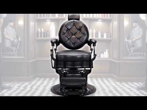 Barber stuhl in Schwarz, Herren Friseurstuhl Check, Premium Barbershop stuhl