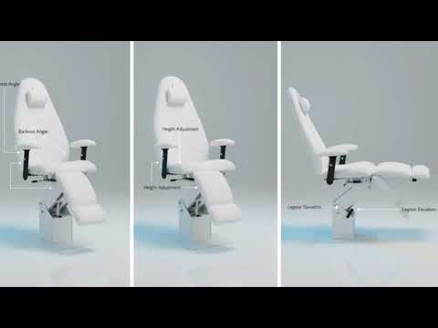 Fußpflegestuhl elektrisch mit 1 Motor, Pediküre stuhl Extens in Weiß, höhenverstellbar - Tiptop - Einrichtung