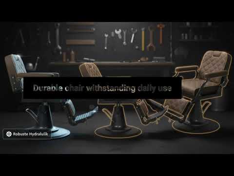 Eleganter Barber stuhl in Brauntöne, Herren Friseurstuhl Brusk, Luxus für den modernen Barbershop stuhl für stilvolle Friseure.