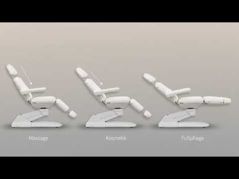 Beheizbare elektrische Kosmetikliege mit 4 Motoren, verstellbare Rückenlehne 0–85°, Fuß-/Kopfstützen, Handsteuerung.