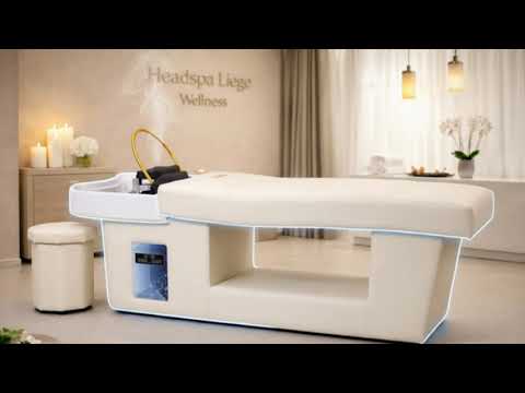 Weiße SIMPLY Head Spa Liege – Luxus Kopfspa-Behandlungsstation mit Acryl-Schale für Spa & Wellness