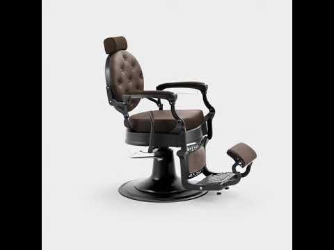 Barber stuhl in Schwarz-Braun mit hydraulischer Pumpe, Herren Friseurstuhl Mae, Barbershop stuhl