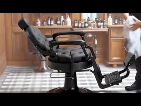Barber stuhl in Schwarz, Herren Friseurstuhl Mack, Eleganter Barbershop stuhl - Tiptop - Einrichtung