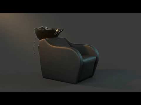 Friseur Waschbecken in Schwarz, Friseurwaschbecken Wisp Power mit ergonomischem Design und hochwertiger Mischbatterie.