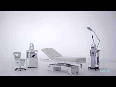 Elektrische Spa-Massageliege mit 2 Maotoren und LED in Weiß, Behandlungsliege Limb