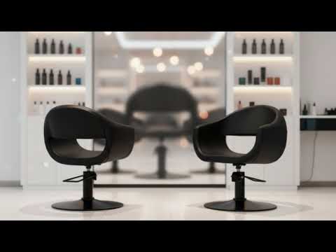 Friseurstuhl in eleganter Schwarz-Farbe, Luxuriöser Friseur stuhl Glam - Tiptop - Einrichtung