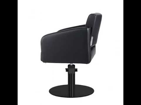 Friseurstuhl in eleganter Schwarz-Farbe, Luxuriöser Friseur stuhl Loris, perfekt für stilvolle Saloneinrichtungen.