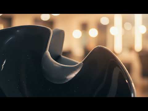 Friseur Waschbecken mit Fußstütze in Schwarz, Friseurwaschbecken Jord für höchsten Komfort im Friseursalon.