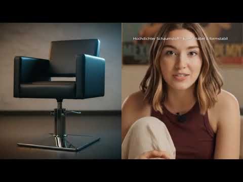 Friseurstuhl in eleganter Schwarz-Farbe, Luxuriöser Friseur stuhl Christy - Tiptop - Einrichtung