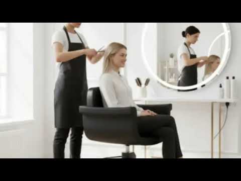 Friseurstuhl in eleganter Schwarz-Farbe, Luxuriöser Haarstyling- Friseur stuhl Phydram - Tiptop - Einrichtung