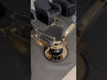  Herren Friseurstuhl, Barberstuhl Vintage Mae in Gold-Schwarz mit hydraulischer Pumpe