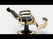 Eleganter Barber stuhl in Gold-Schwarz, Herren Friseurstuhl Mack, Barbershop stuhl - Tiptop - Einrichtung