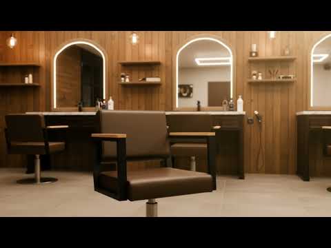 Frisierstuhl aus robustem Eichenholz gefertigt, Luxuriöser Friseur stuhl Ocean - Tiptop - Einrichtung